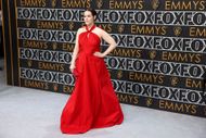 Emily Hampshire arriving at the 75th Primetime Emmy Awards at the Peacock Theater in Los Angeles, CA | Image via: Getty